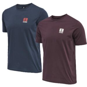 hummel - hmlLGC GRAHAM T-SHIRT 2-PACK - BLUE NIGHTS/FUDGE