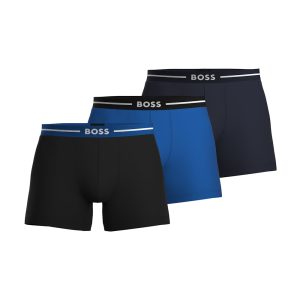 BOSS 3 Pack Bold Boxer Brief økologisk bomuld blå/sort