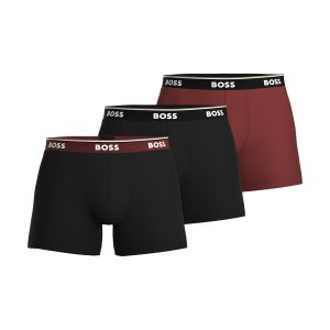 BOSS 3 Pack Power Boxer Brief rød/sort