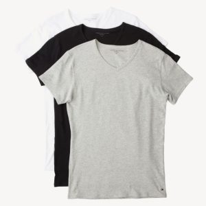 Tommy Hilfiger 3-Pack V-Neck T-Shirt Sort+Grå+Hvid